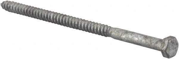 Value Collection - 5/16" Screw, 6" Length Under Head, Steel, Hex Head Lag Screw - Hot Dipped Galvanized, AISI 1006, ASME B18.2.1 Fastner, Grade 1006-1022 - Eagle Tool & Supply
