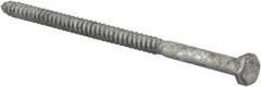 Value Collection - 5/16" Screw, 6" Length Under Head, Steel, Hex Head Lag Screw - Hot Dipped Galvanized, AISI 1006, ASME B18.2.1 Fastner, Grade 1006-1022 - Eagle Tool & Supply