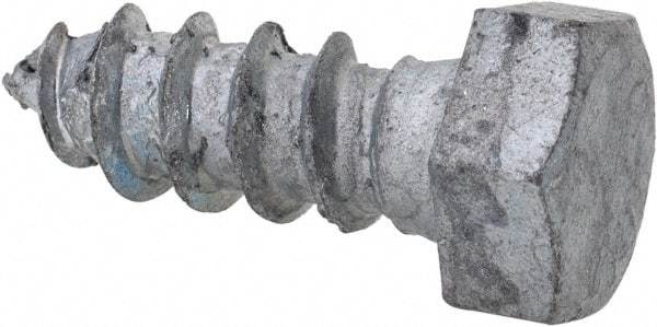 Value Collection - 3/8" Screw, 1" Length Under Head, Steel, Hex Head Lag Screw - Hot Dipped Galvanized, AISI 1006, ASME B18.2.1 Fastner, Grade 1006-1022 - Eagle Tool & Supply