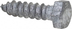 Value Collection - 3/8" Screw, 1-1/2" Length Under Head, Steel, Hex Head Lag Screw - Hot Dipped Galvanized, AISI 1006, ASME B18.2.1 Fastner, Grade 1006-1022 - Eagle Tool & Supply