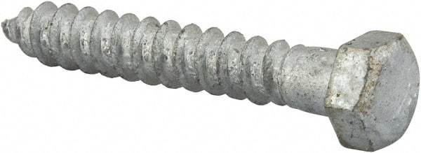 Value Collection - 3/8" Screw, 2-1/2" Length Under Head, Steel, Hex Head Lag Screw - Hot Dipped Galvanized, AISI 1006, ASME B18.2.1 Fastner, Grade 1006-1022 - Eagle Tool & Supply