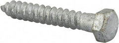 Value Collection - 3/8" Screw, 2-1/2" Length Under Head, Steel, Hex Head Lag Screw - Hot Dipped Galvanized, AISI 1006, ASME B18.2.1 Fastner, Grade 1006-1022 - Eagle Tool & Supply