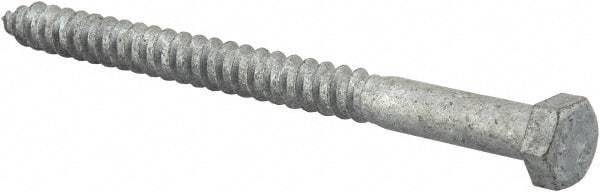 Value Collection - 3/8" Screw, 5" Length Under Head, Steel, Hex Head Lag Screw - Hot Dipped Galvanized, AISI 1006, ASME B18.2.1 Fastner, Grade 1006-1022 - Eagle Tool & Supply