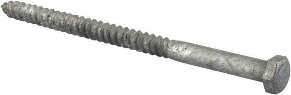 Value Collection - 3/8" Screw, 6" Length Under Head, Steel, Hex Head Lag Screw - Hot Dipped Galvanized, AISI 1006, ASME B18.2.1 Fastner, Grade 1006-1022 - Eagle Tool & Supply