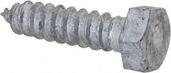 Value Collection - 1/2" Screw, 2" Length Under Head, Steel, Hex Head Lag Screw - Hot Dipped Galvanized, AISI 1006, ASME B18.2.1 Fastner, Grade 1006-1022 - Eagle Tool & Supply