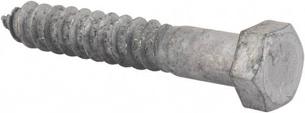 Value Collection - 1/2" Screw, 3" Length Under Head, Steel, Hex Head Lag Screw - Hot Dipped Galvanized, AISI 1006, ASME B18.2.1 Fastner, Grade 1006-1022 - Eagle Tool & Supply