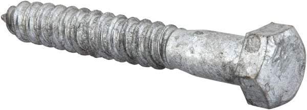 Value Collection - 1/2" Screw, 3-1/2" Length Under Head, Steel, Hex Head Lag Screw - Hot Dipped Galvanized, AISI 1006, ASME B18.2.1 Fastner, Grade 1006-1022 - Eagle Tool & Supply
