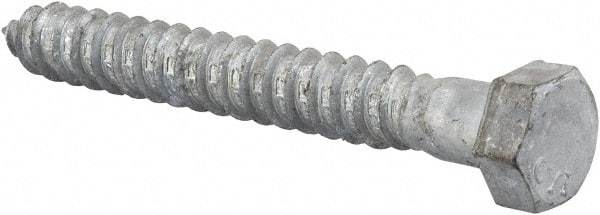Value Collection - 1/2" Screw, 4" Length Under Head, Steel, Hex Head Lag Screw - Hot Dipped Galvanized, AISI 1006, ASME B18.2.1 Fastner, Grade 1006-1022 - Eagle Tool & Supply