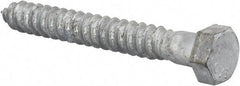 Value Collection - 1/2" Screw, 4" Length Under Head, Steel, Hex Head Lag Screw - Hot Dipped Galvanized, AISI 1006, ASME B18.2.1 Fastner, Grade 1006-1022 - Eagle Tool & Supply