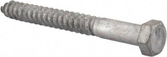 Value Collection - 1/2" Screw, 5" Length Under Head, Steel, Hex Head Lag Screw - Hot Dipped Galvanized, AISI 1006, ASME B18.2.1 Fastner, Grade 1006-1022 - Eagle Tool & Supply