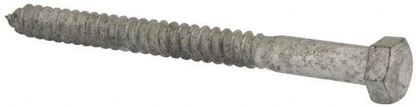 Value Collection - 1/2" Screw, 6" Length Under Head, Steel, Hex Head Lag Screw - Hot Dipped Galvanized, AISI 1006, ASME B18.2.1 Fastner, Grade 1006-1022 - Eagle Tool & Supply