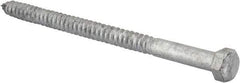 Value Collection - 1/2" Screw, 8" Length Under Head, Steel, Hex Head Lag Screw - Hot Dipped Galvanized, AISI 1006, ASME B18.2.1 Fastner, Grade 1006-1022 - Eagle Tool & Supply