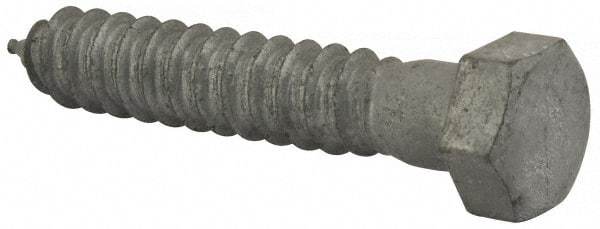 Value Collection - 5/8" Screw, 3-1/2" Length Under Head, Steel, Hex Head Lag Screw - Hot Dipped Galvanized, AISI 1006, ASME B18.2.1 Fastner, Grade 1006-1022 - Eagle Tool & Supply