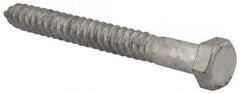 Value Collection - 5/8" Screw, 6" Length Under Head, Steel, Hex Head Lag Screw - Hot Dipped Galvanized, AISI 1006, ASME B18.2.1 Fastner, Grade 1006-1022 - Eagle Tool & Supply