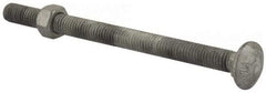 Value Collection - 3/8-16 UNC 5-1/2" Length Under Head, Standard Square Neck, Carriage Bolt - 1006-1050 Steel, Galvanized Zinc-Plated Finish - Eagle Tool & Supply