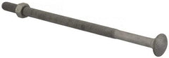 Value Collection - 3/8-16 UNC 8" Length Under Head, Standard Square Neck, Carriage Bolt - 1006-1050 Steel, Galvanized Zinc-Plated Finish - Eagle Tool & Supply