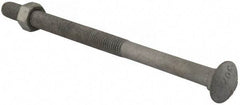 Value Collection - 5/8-11 UNC 10" Length Under Head, Standard Square Neck, Carriage Bolt - 1006-1050 Steel, Galvanized Zinc-Plated Finish - Eagle Tool & Supply