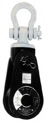 Value Collection - 4, 400 Lbs. Load Limit, Side Release Snatch Block - Single Sheave, 3 Inch Outside Diameter, Wire Rope, 5/16 Inch, 3/8 Inch Diameters, Steel, Painted Finish - Eagle Tool & Supply