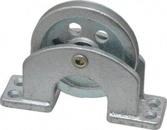 Value Collection - Single Open Upright Mount Guidance Pulley - Sheave, 2-1/2 Inch Outside Diameter, Wire Rope, 3/16 Inch Diameter, 0.144 Inch to 0.155 Inch Mounting Hole Diameter Iron, Galvanized Finish - Eagle Tool & Supply