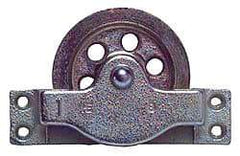 Value Collection - Single Open Side Mount Guidance Pulley - Sheave, 4-1/2 Inch Outside Diameter, Wire Rope, 3/8 Inch Diameter, 0.235 Inch to 0.246 Inch Mounting Hole Diameter Iron, Galvanized Finish - Eagle Tool & Supply