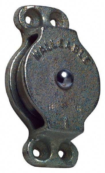 Value Collection - Single Closed Side Mount Guidance Pulley - Sheave, 3 Inch Outside Diameter, Wire Rope, 3/8 Inch Diameter, 0.235 Inch to 0.246 Inch Mounting Hole Diameter Iron, Galvanized Finish - Eagle Tool & Supply