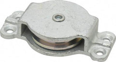 Value Collection - Single Closed Side Mount Guidance Pulley - Sheave, 2 Inch Outside Diameter, Wire Rope, 1/4 Inch Diameter, 0.209 Inch to 0.22 Inch Mounting Hole Diameter Iron, Galvanized Finish - Eagle Tool & Supply