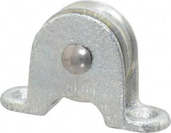 Value Collection - Single Open Upright Mount Guidance Pulley - Sheave, 1-3/8 Inch Outside Diameter, Fibrous Rope, 5/16 Inch Diameter, 0.17 Inch to 0.181 Inch Mounting Hole Diameter Malleable Iron, Galvanized Finish - Eagle Tool & Supply