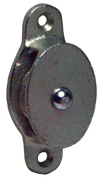 Value Collection - Single Side Side Mount Guidance Pulley - Sheave, 1-3/8 Inch Outside Diameter, Fibrous Rope, 5/16 Inch Diameter, 0.183 Inch to 0.194 Inch Mounting Hole Diameter Malleable Iron, Galvanized Finish - Eagle Tool & Supply