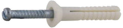 Value Collection - 1/4" Diam, 1/4" Drill, 2" OAL, 1-1/4" Min Embedment Hammer Drive Concrete Anchor - Nylon, Zinc-Plated Finish, Flat Head - Eagle Tool & Supply