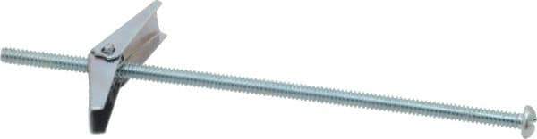 Value Collection - 1/8" Screw, 1/8" Diam, 4" Long, Toggle Bolt Drywall & Hollow Wall Anchor - 1/8" Drill, Zinc Plated, Steel, Use in Concrete, & Masonry, Hollow Tile, Plaster & Wallboard - Eagle Tool & Supply