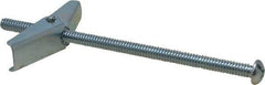 Value Collection - 3/16" Screw, 3/16" Diam, 4" Long, Toggle Bolt Drywall & Hollow Wall Anchor - 3/16" Drill, Zinc Plated, Steel, Use in Concrete, & Masonry, Hollow Tile, Plaster & Wallboard - Eagle Tool & Supply