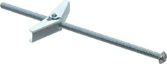 Value Collection - 3/16" Screw, 3/16" Diam, 5" Long, Toggle Bolt Drywall & Hollow Wall Anchor - 3/16" Drill, Zinc Plated, Steel, Use in Concrete, & Masonry, Hollow Tile, Plaster & Wallboard - Eagle Tool & Supply