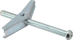 Value Collection - 1/2" Screw, 1/2" Diam, 6" Long, Toggle Bolt Drywall & Hollow Wall Anchor - 1/2" Drill, Zinc Plated, Steel, Use in Concrete, & Masonry, Hollow Tile, Plaster & Wallboard - Eagle Tool & Supply