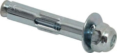 Value Collection - 1/4" Diam, 1/4" Drill, 1-3/8" OAL, 1-5/8" Min Embedment Sleeve Concrete Anchor - Steel, Zinc-Plated Finish, Acorn Nut Head - Eagle Tool & Supply