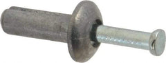 Value Collection - 1/4" Diam, 1/4" Drill, 3/4" OAL, 3-3/4" Min Embedment Hammer Drive Concrete Anchor - Zamac Alloy, Zinc-Plated Finish, Mushroom Head - Eagle Tool & Supply