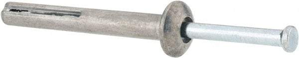 Value Collection - 1/4" Diam, 1/4" Drill, 2" OAL, Hammer Drive Concrete Anchor - Zamac Alloy, Zinc-Plated Finish, Mushroom Head - Eagle Tool & Supply