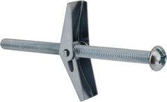 Value Collection - 3/8" Screw, 3/8" Diam, 6" Long, Toggle Bolt Drywall & Hollow Wall Anchor - 3/8" Drill, Zinc Plated, Steel, Use in Concrete, & Masonry, Hollow Tile, Plaster & Wallboard - Eagle Tool & Supply