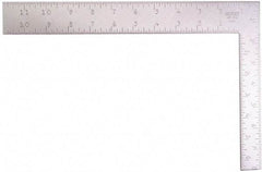 Stanley - 8" Blade Length x 1" Blade Width, 12" Base Length x 1-1/2" Base Width Steel Square - 1 Inch Wide Blade, 1-1/2 Inch Wide Base - Eagle Tool & Supply