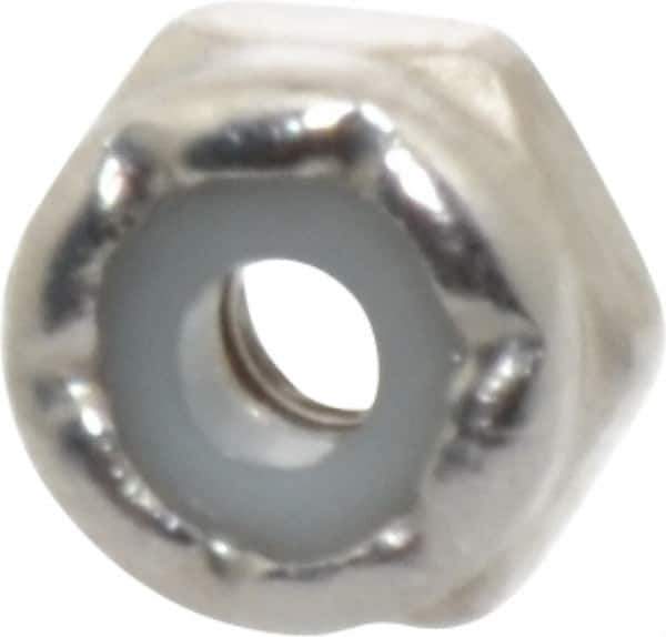 Value Collection - #4-40 UNC 18-8 Hex Lock Nut with Nylon Insert - 1/4" Width Across Flats, 5/32" High - Eagle Tool & Supply