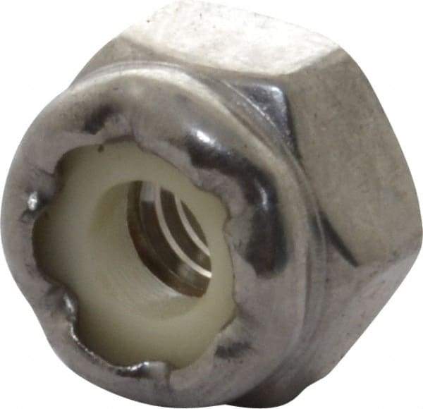 Value Collection - #8-32 UNC 18-8 Hex Lock Nut with Nylon Insert - 11/32" Width Across Flats, 15/64" High - Eagle Tool & Supply