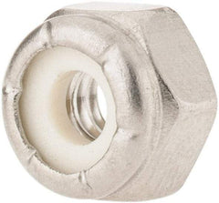 Value Collection - #10-24 UNC 18-8 Hex Lock Nut with Nylon Insert - 3/8" Width Across Flats, 1/4" High - Eagle Tool & Supply