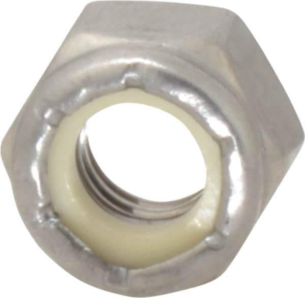 Value Collection - 5/16-18 UNC 18-8 Hex Lock Nut with Nylon Insert - 1/2" Width Across Flats, 23/64" High - Eagle Tool & Supply