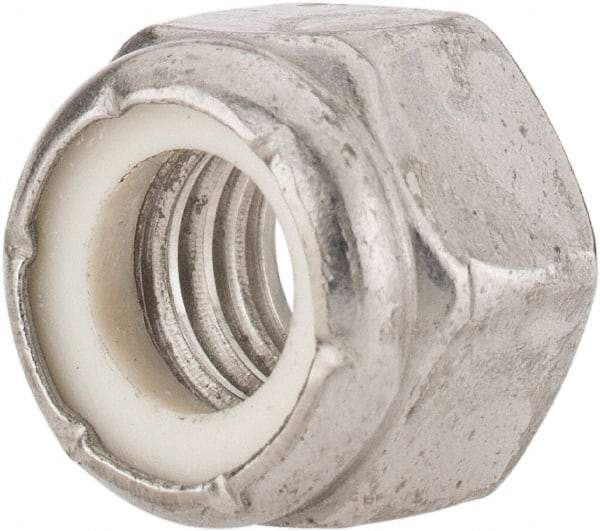 Value Collection - 3/8-16 UNC 18-8 Hex Lock Nut with Nylon Insert - 9/16" Width Across Flats, 15/32" High - Eagle Tool & Supply