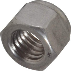 Value Collection - 5/8-11 UNC 18-8 Hex Lock Nut with Nylon Insert - 15/16" Width Across Flats, 49/64" High - Eagle Tool & Supply