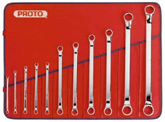 Proto - 11 Piece, 5/32" to 7/16", 12 Point Box End Wrench Set - Metric Measurement Standard, Full Polish Finish, Comes in Nylon Roll - Eagle Tool & Supply