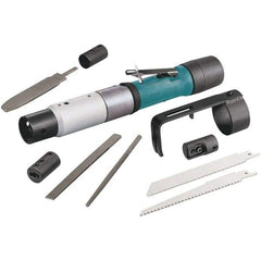 Dynabrade - 2,400 Strokes per Minute, 13/32 Inch Stroke Length, 19 CFM, 0.26 hp Air Reciprocating Saw - Two Blades and Three File Blades, 6.2 Bar Air Pressure, 6 mm Inlet - Eagle Tool & Supply