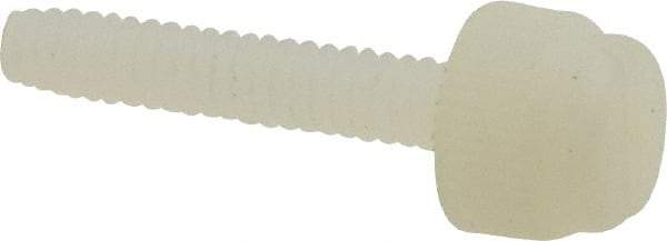 Micro Plastics - #6-32 Knurled Shoulderless Grade 6/6 Nylon Thumb Screw - 1" OAL, 0.243" Head Height - Eagle Tool & Supply