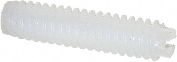 Made in USA - 1/4-20 UNC, 1" Length of Thread, Soft Tip Point Set Screw - Nylon - Eagle Tool & Supply