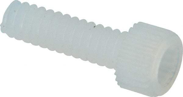 Made in USA - #4-40 UNC Hex Socket Drive, Socket Cap Screw - Grade 6/6 Nylon, Uncoated, Fully Threaded, 3/8" Length Under Head - Eagle Tool & Supply