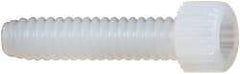 Made in USA - #4-40 UNC Hex Socket Drive, Socket Cap Screw - Grade 6/6 Nylon, Uncoated, Fully Threaded, 1/2" Length Under Head - Eagle Tool & Supply